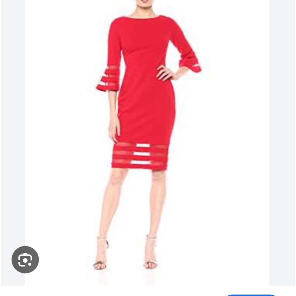 ❤️😍Calvin Klein Sheath Bell/Sheer sleeve dress